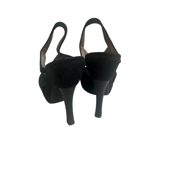 MARNI Black Suede Platform Slingback Heels Size 37 / 7 - Picture 8 of 12